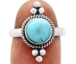 Natural Rare Turquoise Nevada Aztec Mt Ring size-8.5 SDR243722 R-1127, 8x8 mm