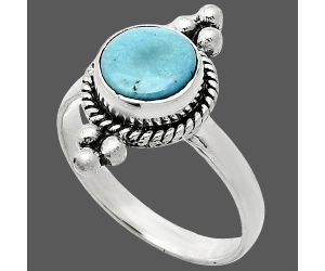 Natural Rare Turquoise Nevada Aztec Mt Ring size-8.5 SDR243722 R-1127, 8x8 mm