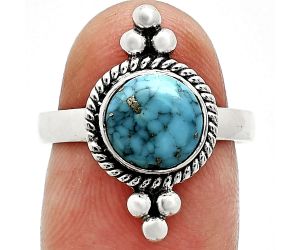 Kingman Turquoise With Pyrite Ring size-7.5 SDR243725 R-1127, 8x8 mm