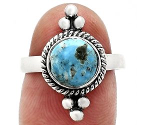 Kingman Turquoise With Pyrite Ring size-7 SDR243733 R-1127, 8x8 mm