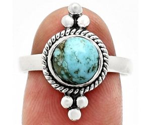 Natural Turquoise Morenci Mine Ring size-8 SDR243737 R-1127, 8x8 mm