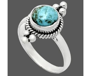 Natural Turquoise Morenci Mine Ring size-8 SDR243737 R-1127, 8x8 mm