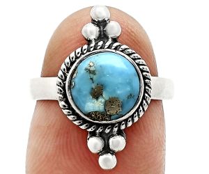 Kingman Turquoise With Pyrite Ring size-6 SDR243749 R-1127, 8x8 mm