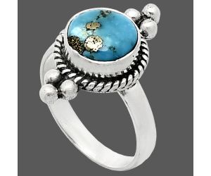 Kingman Turquoise With Pyrite Ring size-6 SDR243749 R-1127, 8x8 mm