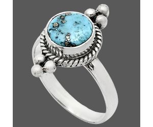 Kingman Turquoise With Pyrite Ring size-8 SDR243750 R-1127, 8x8 mm