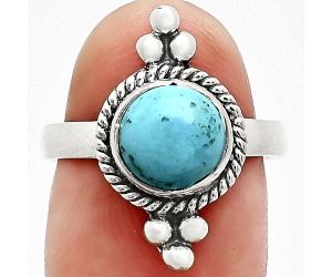 Natural Rare Turquoise Nevada Aztec Mt Ring size-7.5 SDR243754 R-1127, 8x8 mm