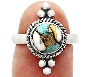 Spiny Oyster Turquoise Ring size-8 SDR243759 R-1127, 8x8 mm