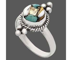 Spiny Oyster Turquoise Ring size-8 SDR243759 R-1127, 8x8 mm