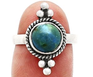 Azurite Chrysocolla Ring size-7.5 SDR243761 R-1127, 8x8 mm