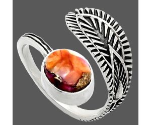 Adjustable - Kingman Orange Dahlia Turquoise Ring size-7.5 SDR243798 R-1116, 8x10 mm