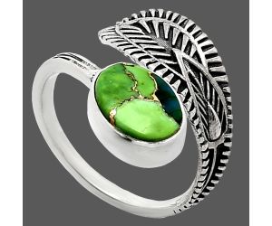 Adjustable - Blue Turquoise In Green Mohave Ring size-10 SDR243799 R-1116, 8x11 mm