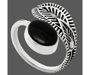 Adjustable - Black Onyx Ring size-7.5 SDR243804 R-1116, 9x11 mm