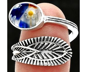 Adjustable - Millefiori Murano Glass Ring size-8.5 SDR243809 R-1116, 8x10 mm