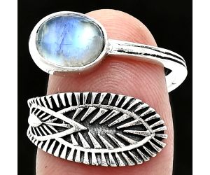 Adjustable - Rainbow Moonstone Ring size-7 SDR243820 R-1116, 7x9 mm