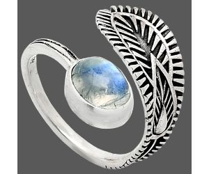 Adjustable - Rainbow Moonstone Ring size-7 SDR243820 R-1116, 7x9 mm