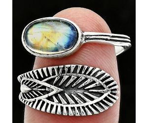 Adjustable - Rainbow Moonstone Ring size-8 SDR243821 R-1116, 7x10 mm