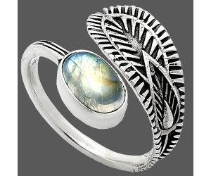 Adjustable - Rainbow Moonstone Ring size-8 SDR243821 R-1116, 7x10 mm