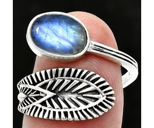 Adjustable - Rainbow Moonstone Ring size-8 SDR243823 R-1116, 8x10 mm