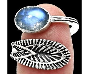 Adjustable - Rainbow Moonstone Ring size-8 SDR243824 R-1116, 8x10 mm