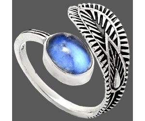 Adjustable - Rainbow Moonstone Ring size-8 SDR243824 R-1116, 8x10 mm