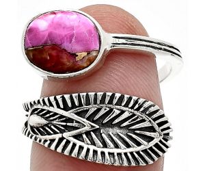 Adjustable - Kingman Pink Dahlia Turquoise Ring size-8 SDR243828 R-1116, 8x10 mm