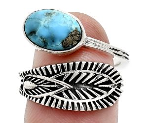 Adjustable - Kingman Turquoise With Pyrite Ring size-7.5 SDR243841 R-1116, 7x11 mm