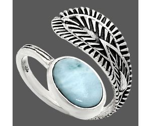 Adjustable - Larimar (Dominican Republic) Ring size-7 SDR243850 R-1116, 8x11 mm