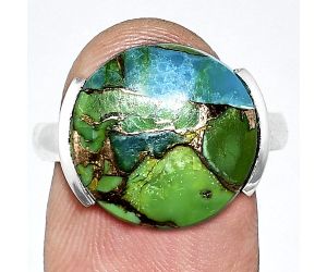 Blue Turquoise In Green Mohave Ring size-9 SDR243864 R-1173, 15x15 mm