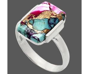 Kingman Pink Dahlia Turquoise Ring size-9.5 SDR243881 R-1173, 10x15 mm