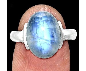 Rainbow Moonstone Ring size-8 SDR243906 R-1173, 10x14 mm