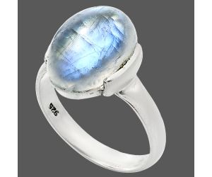 Rainbow Moonstone Ring size-8 SDR243907 R-1173, 10x14 mm