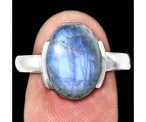 Rainbow Moonstone Ring size-9.5 SDR243910 R-1173, 10x14 mm