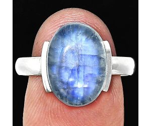 Rainbow Moonstone Ring size-9 SDR243911 R-1173, 10x14 mm