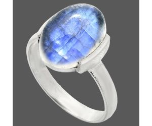 Rainbow Moonstone Ring size-9 SDR243911 R-1173, 10x14 mm