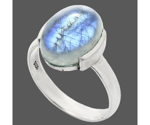 Rainbow Moonstone Ring size-8 SDR243912 R-1173, 10x14 mm