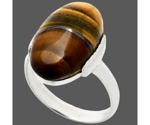 Tiger Eye Ring size-8 SDR243924 R-1173, 12x19 mm