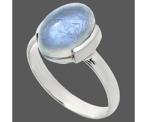 Rainbow Moonstone Ring size-9.5 SDR243947 R-1173, 10x14 mm