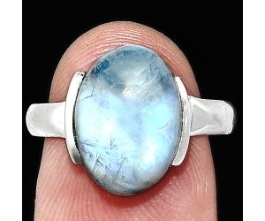 Rainbow Moonstone Ring size-8 SDR243949 R-1173, 10x14 mm