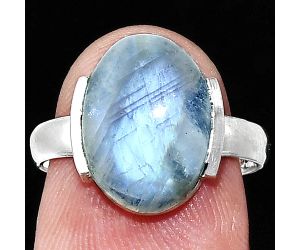 Rainbow Moonstone Ring size-7 SDR243950 R-1173, 10x14 mm