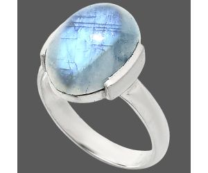 Rainbow Moonstone Ring size-7 SDR243950 R-1173, 10x14 mm