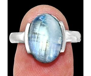 Rainbow Moonstone Ring size-9 SDR243952 R-1173, 10x14 mm