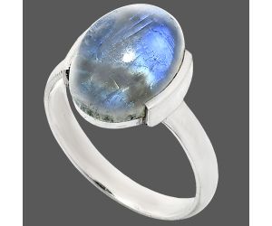 Rainbow Moonstone Ring size-8.5 SDR243953 R-1173, 10x14 mm