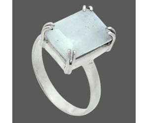 Faceted Rainbow Moonstone Ring size-10 SDR243973 R-1020, 10x14 mm