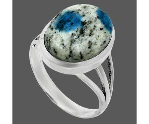 K2 Blue - Azurite In Quartz Ring size-9.5 SDR243993 R-1006, 12x16 mm