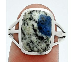 K2 Blue - Azurite In Quartz Ring size-9 SDR244002 R-1006, 10x14 mm