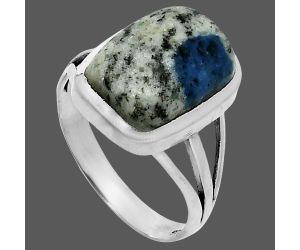 K2 Blue - Azurite In Quartz Ring size-9 SDR244002 R-1006, 10x14 mm