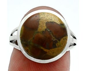 Bamboo Jasper Ring size-8 SDR244007 R-1006, 13x13 mm