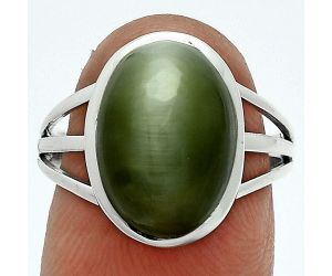 Genuine Cats Eye Ring size-8 SDR244012 R-1006, 10x14 mm