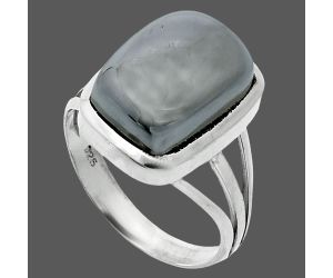 Gunmetal Ring size-7.5 SDR244016 R-1006, 10x14 mm