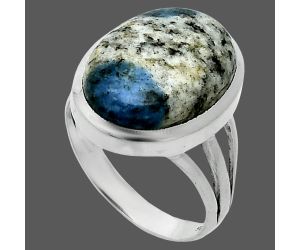 K2 Blue - Azurite In Quartz Ring size-7 SDR244019 R-1006, 12x16 mm